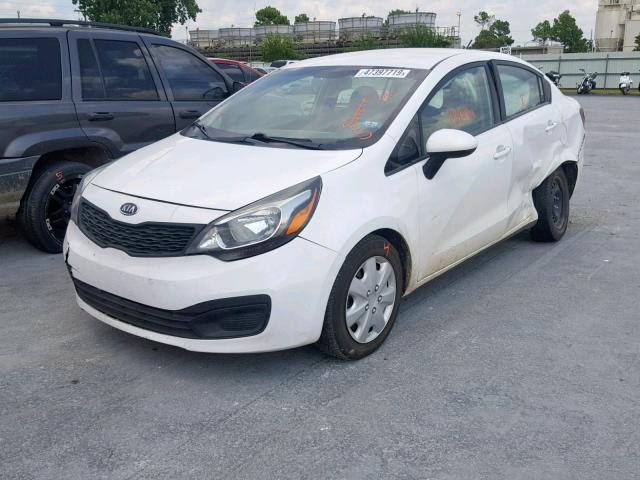 KNADM4A37D6219821 - 2013 KIA RIO LX WHITE photo 2