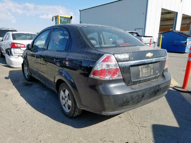 KL1TD56618B168814 - 2008 CHEVROLET AVEO BASE შავი ფოტო 3