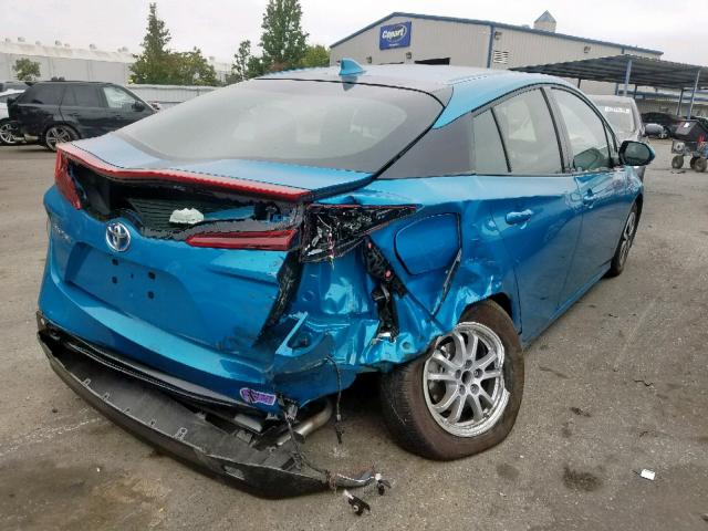 JTDKARFP0J3080978 - 2018 TOYOTA PRIUS PRIM 蓝色 照片 4