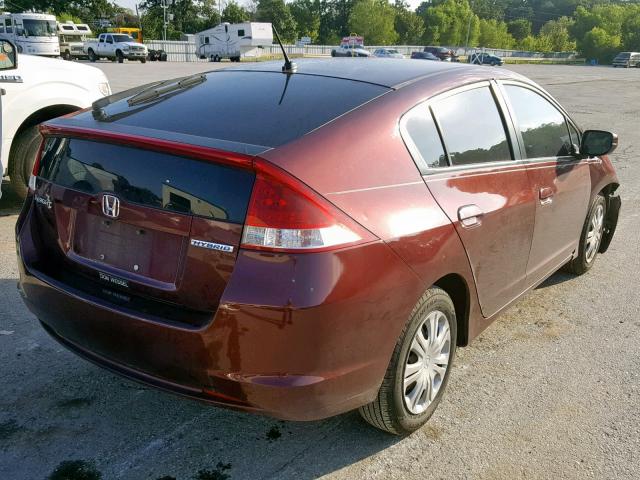 JHMZE2H5XBS005524 - 2011 HONDA INSIGHT LX BURGUNDY photo 4