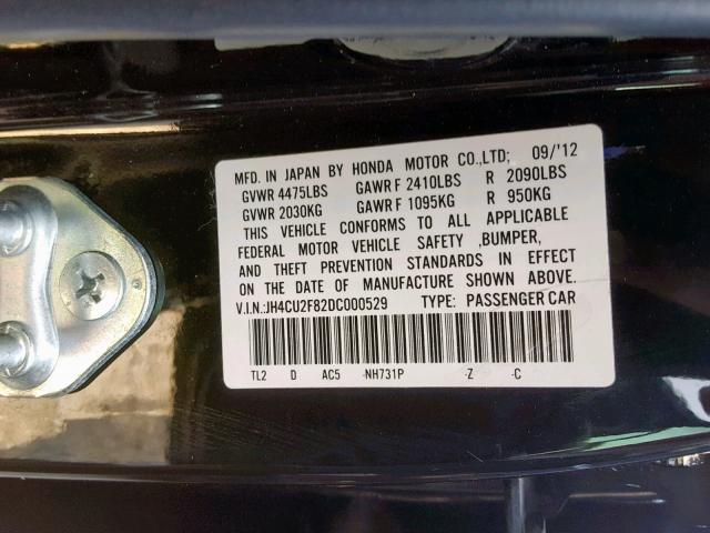 JH4CU2F82DC000529 - 2013 ACURA TSX SE BLACK photo 10