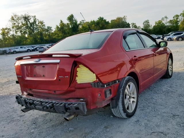 3FAHP08179R147091 - 2009 FORD FUSION SEL RED photo 4
