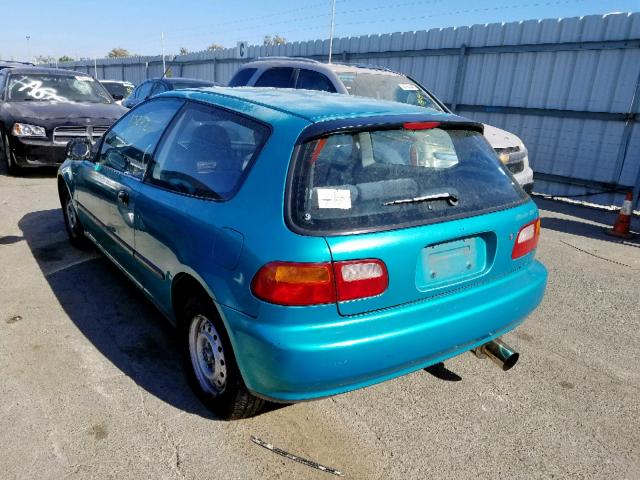 2HGEH2464PH507175 - 1993 HONDA CIVIC DX GREEN photo 3