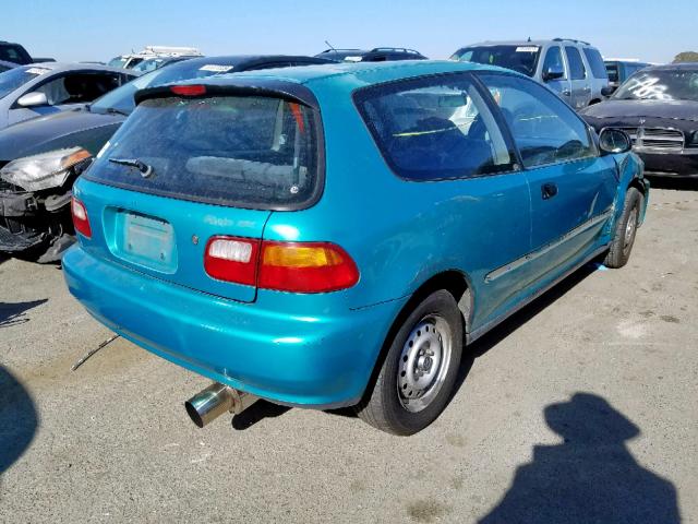 2HGEH2464PH507175 - 1993 HONDA CIVIC DX GREEN photo 4