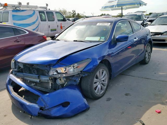 1HGCS12819A013848 - 2009 HONDA ACCORD EXL BLUE photo 2