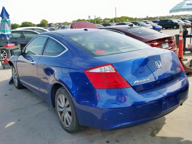 1HGCS12819A013848 - 2009 HONDA ACCORD EXL BLUE photo 3