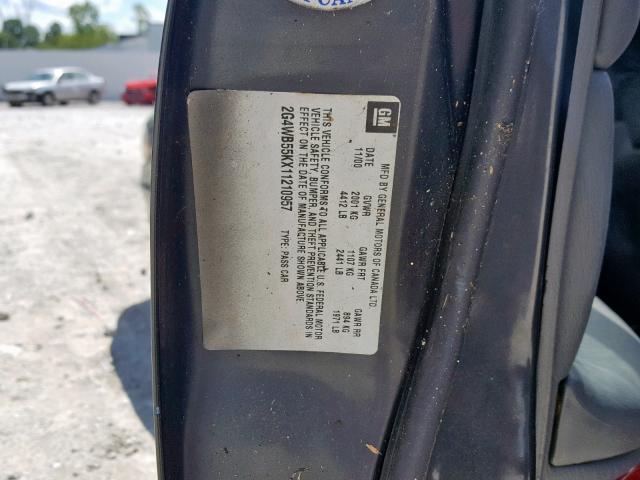 2G4WB55KX11210957 - 2001 BUICK REGAL LS 石墨色 照片 10