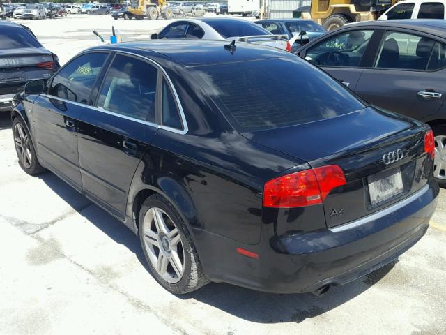 WAUAF78E88A072871 - 2008 AUDI A4 2.0T BLACK photo 3