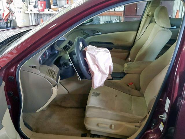 1HGCP26419A176000 - 2009 HONDA ACCORD LXP MAROON photo 5