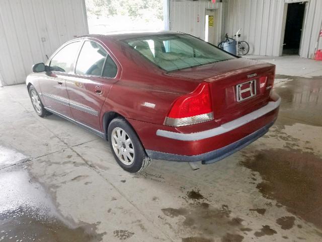 YV1RS61R722169953 - 2002 VOLVO S60 RED photo 3