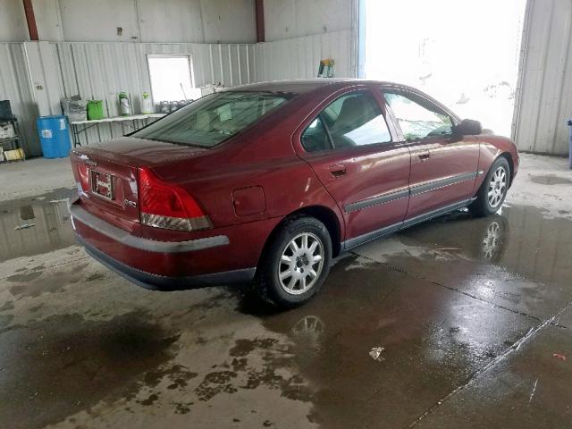 YV1RS61R722169953 - 2002 VOLVO S60 RED photo 4