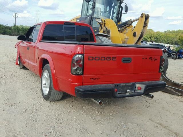 1B7GL22Z5XS300970 - 1999 DODGE DAKOTA RED photo 3