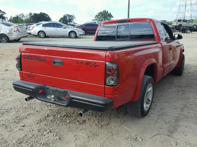 1B7GL22Z5XS300970 - 1999 DODGE DAKOTA RED photo 4