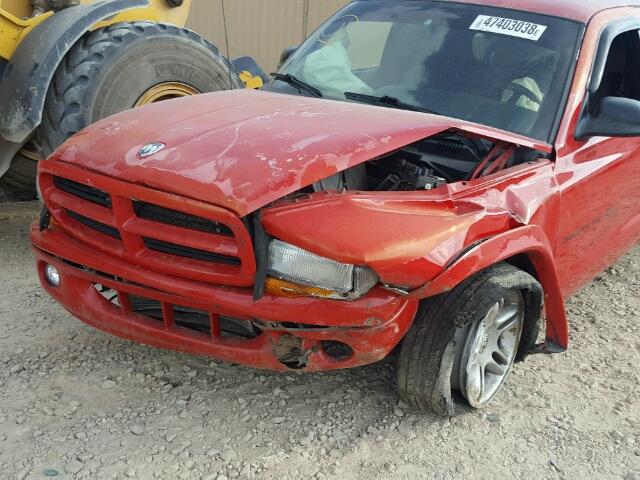 1B7GL22Z5XS300970 - 1999 DODGE DAKOTA RED photo 9