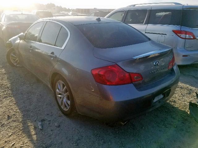 JNKCV61E89M011778 - 2009 INFINITI G37 BASE GRAY photo 3