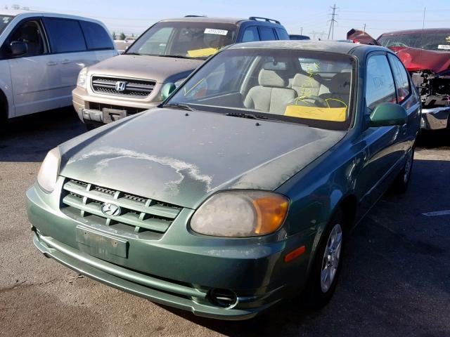 KMHCG35C45U362647 - 2005 HYUNDAI ACCENT GS GREEN photo 2