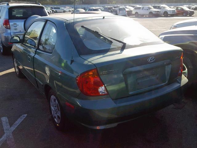 KMHCG35C45U362647 - 2005 HYUNDAI ACCENT GS GREEN photo 3