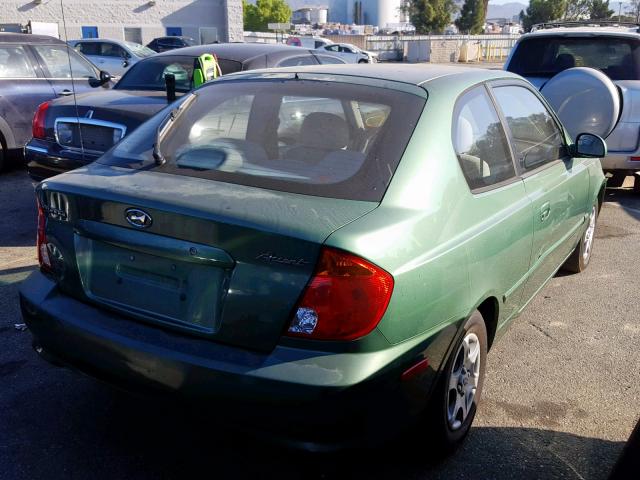 KMHCG35C45U362647 - 2005 HYUNDAI ACCENT GS GREEN photo 4