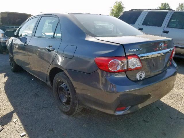 2T1BU4EE2BC630989 - 2011 TOYOTA COROLLA BA GRAY photo 3