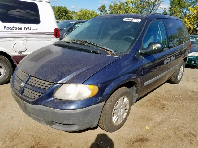 1D4GP25R55B187652 - 2005 DODGE CARAVAN SE BLUE photo 2