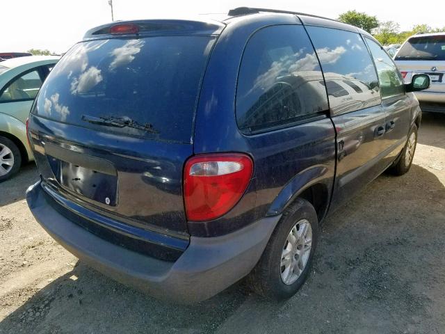 1D4GP25R55B187652 - 2005 DODGE CARAVAN SE BLUE photo 4