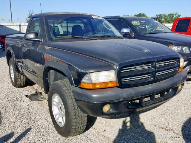 1B7GG26X71S168458 - 2001 DODGE DAKOTA BLACK photo 1