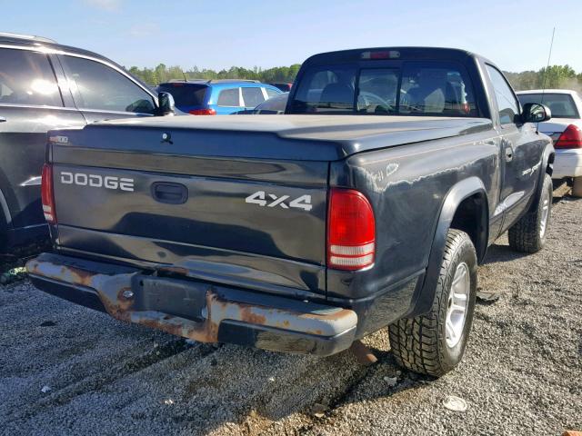 1B7GG26X71S168458 - 2001 DODGE DAKOTA BLACK photo 4