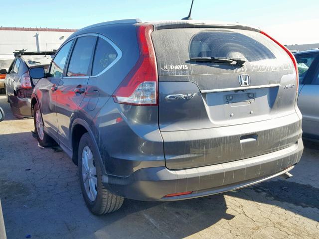 2HKRM4H7XEH633460 - 2014 HONDA CR-V EXL GRAY photo 3