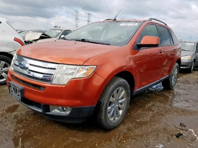 2FMDK38C67BB00166 - 2007 FORD EDGE SEL ORANGE photo 2