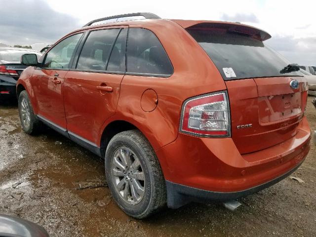 2FMDK38C67BB00166 - 2007 FORD EDGE SEL ORANGE photo 3