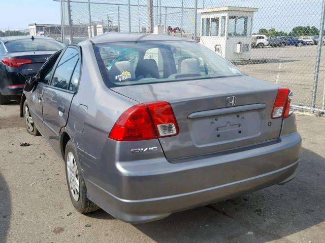 1HGES16305L003527 - 2005 HONDA CIVIC DX V GRAY photo 3