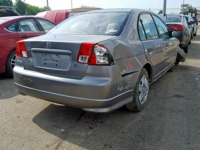 1HGES16305L003527 - 2005 HONDA CIVIC DX V GRAY photo 4