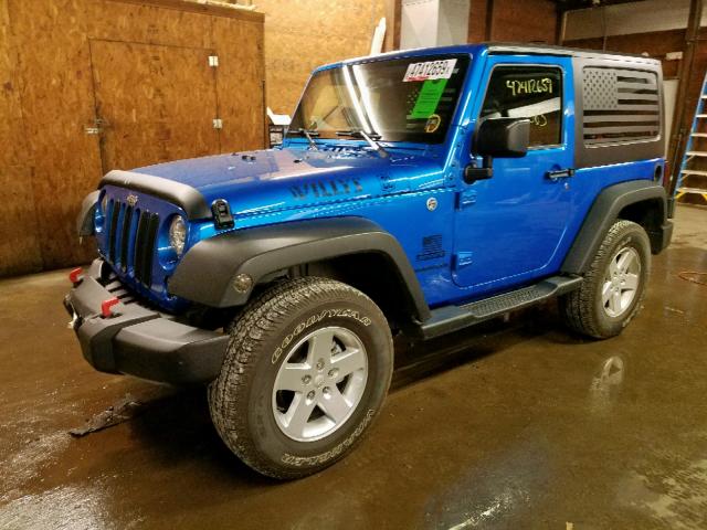 1C4AJWAGXFL727203 - 2015 JEEP WRANGLER S BLUE photo 2