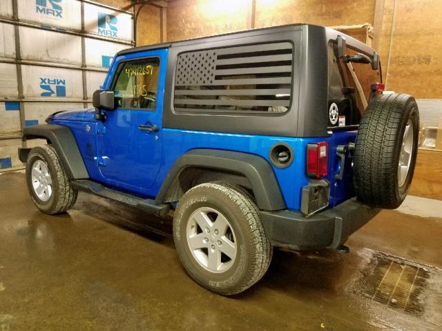 1C4AJWAGXFL727203 - 2015 JEEP WRANGLER S BLUE photo 3