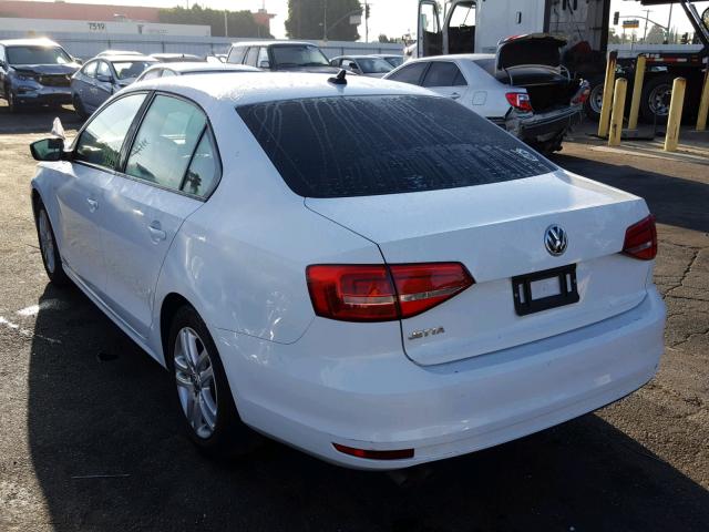 3VW2K7AJ4FM223969 - 2015 VOLKSWAGEN JETTA BASE WHITE photo 3