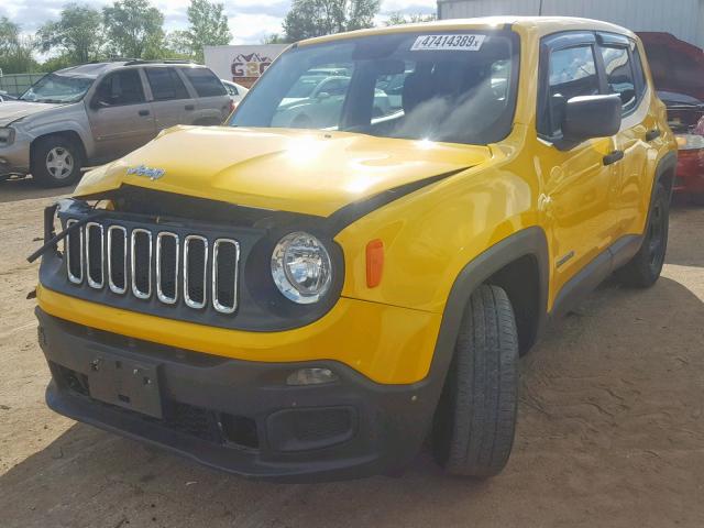 ZACCJAAT1FPC31601 - 2015 JEEP RENEGADE S Դեղին լուսանկար 2