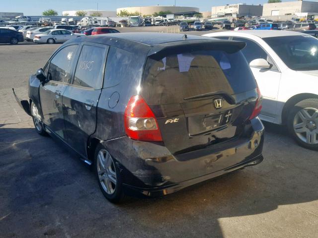 JHMGD38677S052266 - 2007 HONDA FIT S BLACK photo 3