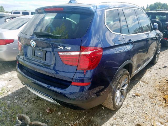 5UXWX9C38H0W73192 - 2017 BMW X3 XDRIVE2 BLUE photo 4