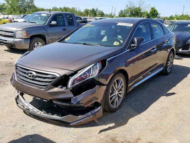 5NPE34AB1FH161960 - 2015 HYUNDAI SONATA SPO GRAY photo 2