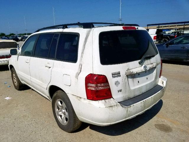 JTEGF21A720053728 - 2002 TOYOTA HIGHLANDER WHITE photo 3