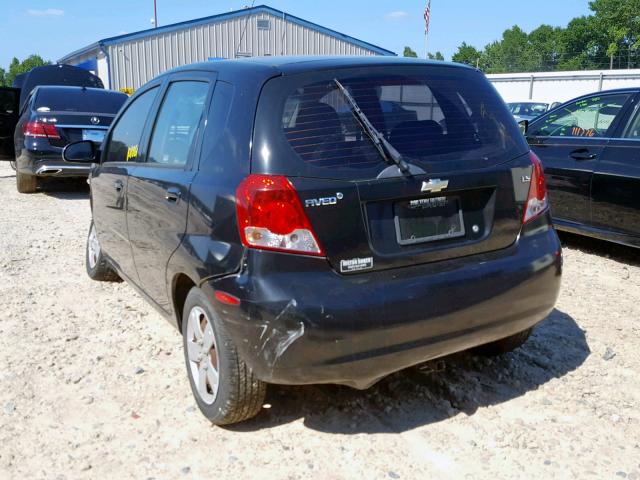 KL1TD66618B214888 - 2008 CHEVROLET AVEO BASE შავი ფოტო 3