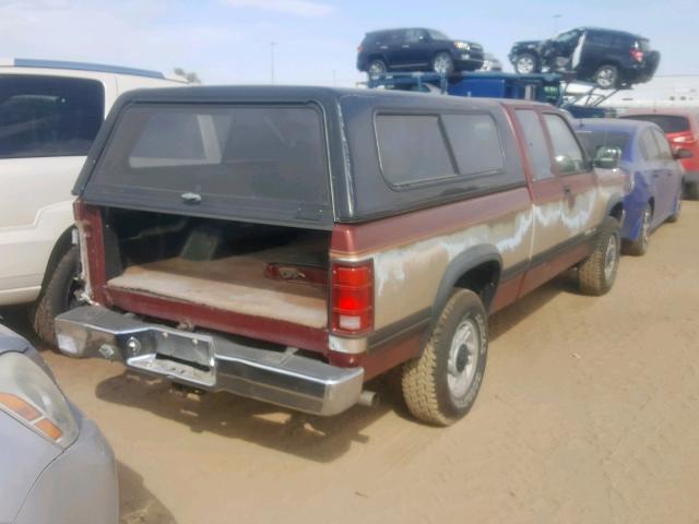 1B7GG23Y6NS600041 - 1992 DODGE DAKOTA MAROON photo 4