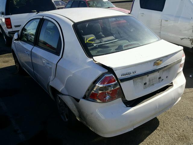 KL1TD5DE7AB086926 - 2010 CHEVROLET AVEO LS WHITE photo 3