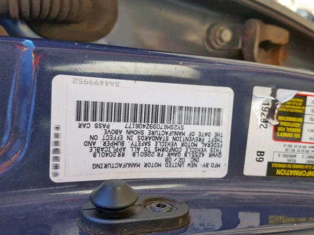 5Y2SM67099Z406177 - 2009 PONTIAC VIBE BLUE photo 10