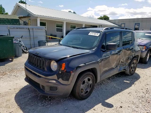 ZACCJAAT5GPD20590 - 2016 JEEP RENEGADE S BLACK photo 2