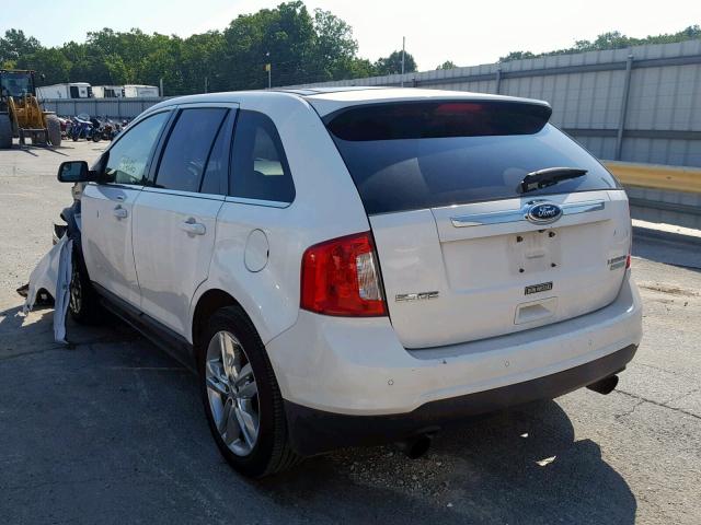 2FMDK3K94CBA12580 - 2012 FORD EDGE LIMIT WHITE photo 3