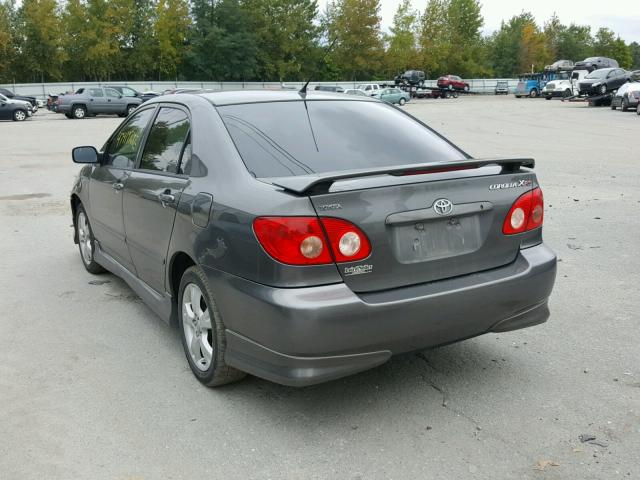 2T1BY30E75C435559 - 2005 TOYOTA COROLLA XR GRAY photo 3