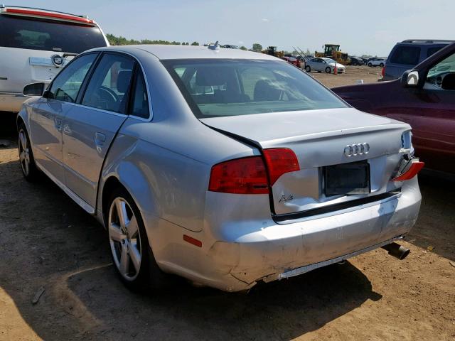 WAUDH78E28A145739 - 2008 AUDI A4 3.2 QUA SILVER photo 3