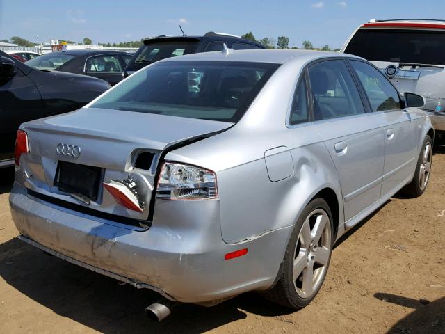 WAUDH78E28A145739 - 2008 AUDI A4 3.2 QUA SILVER photo 4