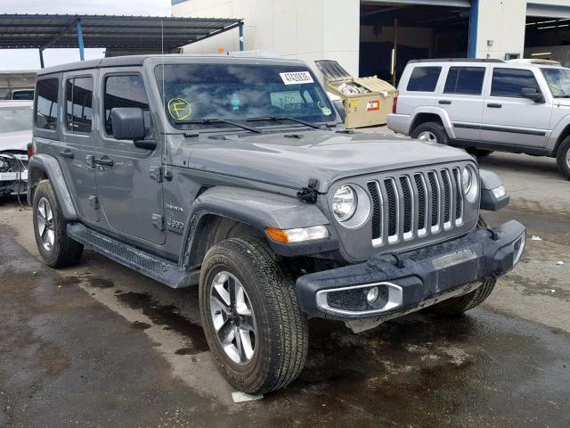 1C4HJXEG2KW527603 - 2019 JEEP WRANGLER U GRAY photo 1